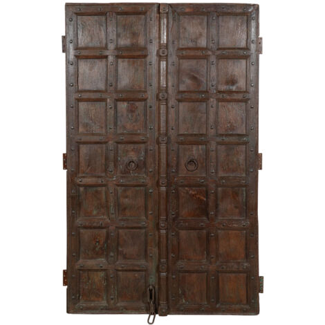 Puerta de madera maciza y hierro para uso interior o exterior antiguo y medieval deslizante