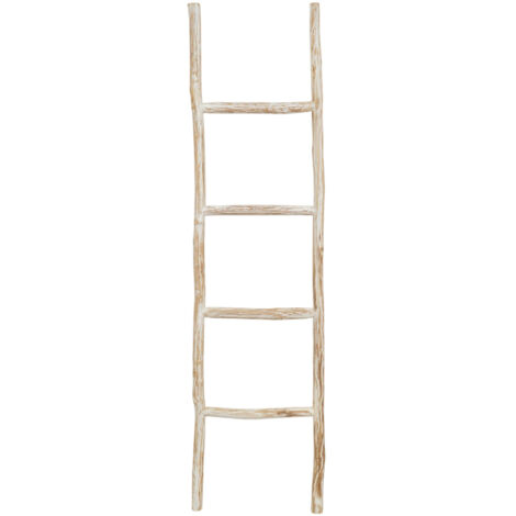 Toallero de escalera de madera moderno para baño de pie de pared decorativo Toallero de escalera Soporte para objetos y jarrones