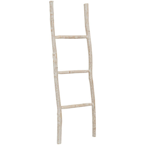 Toallero de escalera de madera moderno para baño de pie de pared decorativo Toallero de escalera Soporte para objetos y jarrones (1/5)