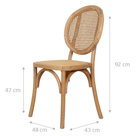 Biscottini Sillas De Comedor Thonet Beige L42XPR50XH89 - Sillas De Cocina - Sillas De Comedor Shabby - Sillas Cocina Madera - Sillas De Salón Sillas De Comedor Madera Maciza