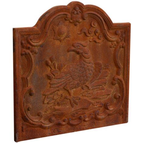 Placa de hierro fundido Frontón con emblema para chimenea Panel para chimenea Parachispas Rejilla de protección Salva suelos