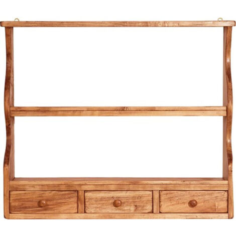 Escurridor de estilo Country de madera maciza de tilo acabado con efecto natural 79x18x68 cm (1/5)
