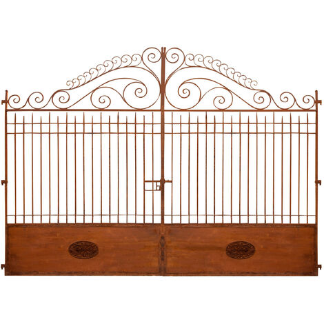 Puerta de hierro para exterior 400x245x7 cm Puerta de hierro forjado con acabado antiguo Puerta de jardín para exterior