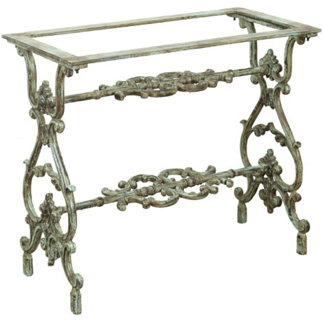 Base para patas de mesa de jardín Estructura maciza de hierro y hierro fundido, para interior y exterior Encimeras de vidrio