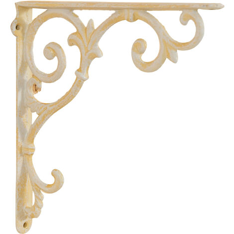 Juego de 2 Soportes para estantes hierro fundido Soporte para estantes de Soporte para estantes de pared 24x24x4 cm