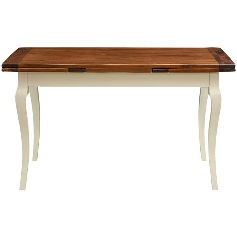Mesa Extensible De Madera Maciza De Tilo Acabado En Nogal Country Made In Italy