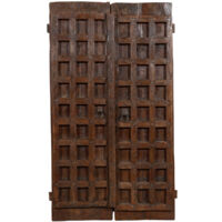 Puerta de madera maciza y hierro para uso interior o exterior antiguo y medieval deslizante