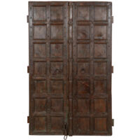 Puerta de madera maciza y hierro para uso interior o exterior antiguo y medieval deslizante