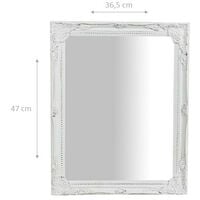 Espejo de pared de colgar vertical/horizontal 36,5x3x47 cm acabado con efecto blanco envejecido