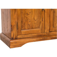 Alacena setilo Country de madera maciza de tilo acabado con efecto nogal 110x45x103 cm