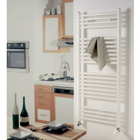 Chauffe-serviettes électrique blanc 72 x 40 cm avec thermostat : :  Cuisine et Maison