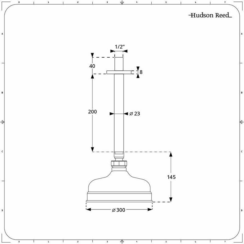 Pommeau de douche Ø 30 cm avec bras mural – Bronze huilé - Elizabeth