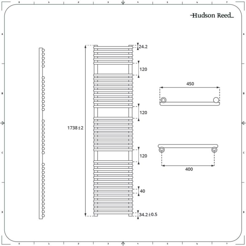 Sèche-serviettes mixte - Blanc - 173,8 cm x 45 cm - Avec élément électrique  de 1000W, robinets de radiateur et adaptateur - Arno