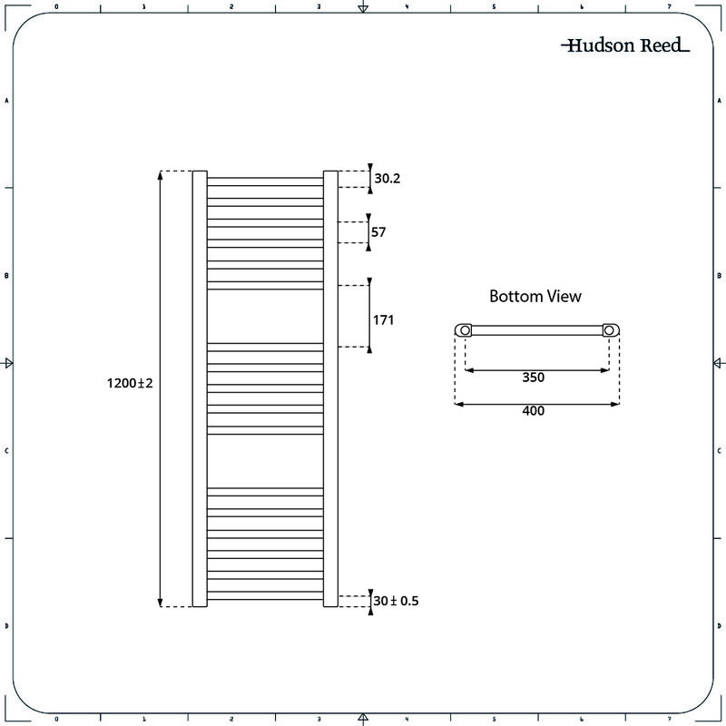 Hudson Reed Kent - Sèche-Serviettes Design Électrique Moderne Plat - Chromé  - 100 cm x 40 cm