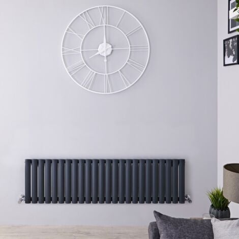Hudson Reed Vitality – Radiateur Design Horizontal Compact – Anthracite – 40 x 141.6cm