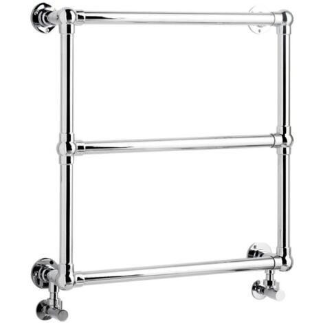 Hudson Reed – Sèche-serviette eau chaude rétro chromé 68cm – 185 Watts – Construction acier durable – Finition haut de gamme – Entraxe 61cm