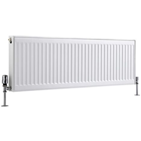 Hudson Reed – Radiateur horizontal à panneaux blanc type 21 40 x 120 cm – Acier durable – Puissance 1452W – Garantie 10 ans – Testé BS EN 442