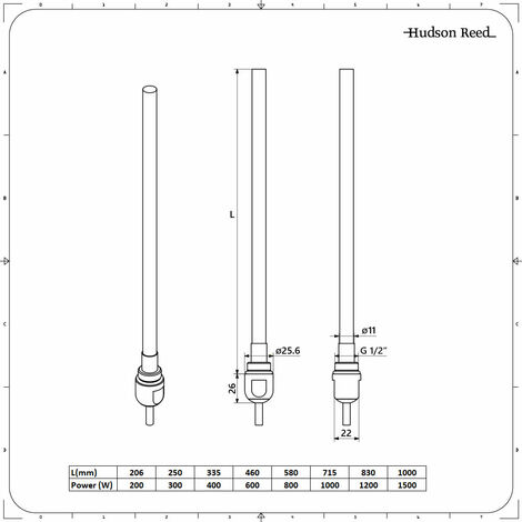 Hudson Reed Nox - Sèche-Serviettes Design Électrique Moderne Plat - Noir -  100 cm x 40 cm