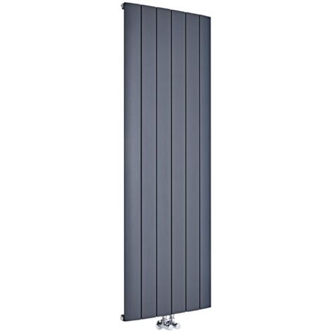 Hudson Reed – Radiateur vertical en aluminium anthracite 160 x 56,5 cm – Puissance 1473W – Raccordement central pour gain de place – Garantie 10 ans