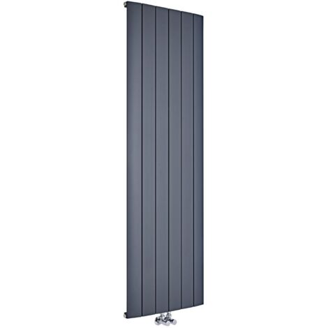 Hudson Reed – Radiateur vertical aluminium anthracite 180cm x 56,5cm – Puissance 1610W – Chauffe rapide pour système de chauffage central