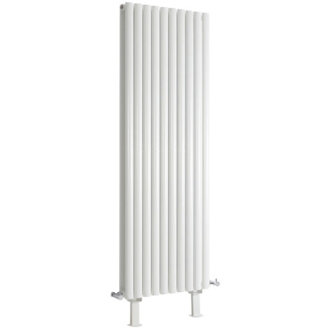 Hudson Reed Vitality - Radiateur Vertical sur Pieds Blanc à Double Cœur de Chauffe - 178cm x 59cm (1/5)