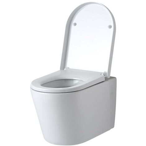 Cuvette WC suspendue INSPIRA sans bride 37 x 56 x 44 cm,blanc, + abattant  blanc