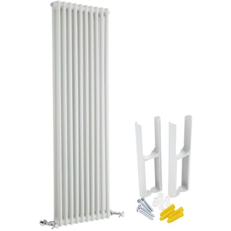 Hudson Reed Windsor - Radiateur Rétro Vertical Double Rang - Blanc - 180cm x 47cm (1/5)