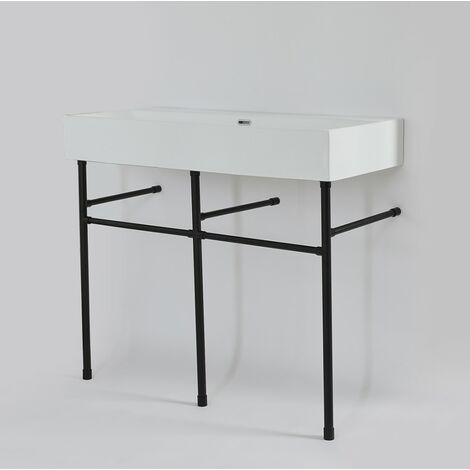 Hudson Reed Sandford - Lavabo sur Pieds avec 1 Trou - 100cm x 42cm - Noir