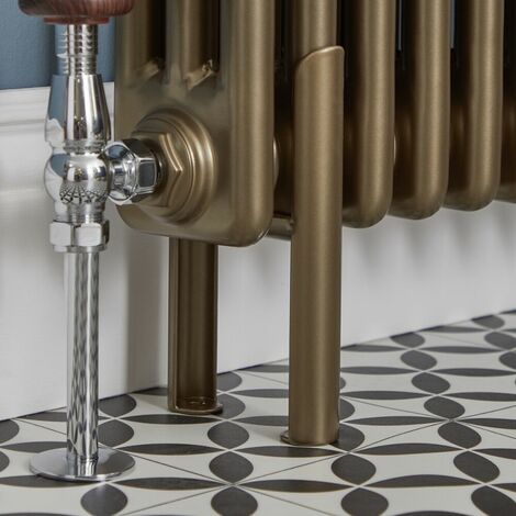 2 Pieds De Radiateur Réglables 18-23 Cm – En Acier Peint Blanc, Support Pour Radiateur à Colonnes, Style Traditionnel, Installation Facile