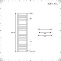 Hudson Reed Ive - Sèche-Serviettes Design Mixte Moderne Plat - Blanc - 160 cm x 50 cm