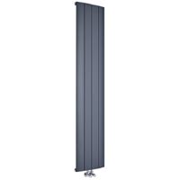 Hudson Reed – Radiateur vertical en aluminium anthracite 180 x 37,5 cm – Puissance 1384W – Raccordement central – Garantie 10 ans