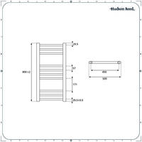 Hudson Reed Artle - Sèche-Serviettes Design Moderne Anthracite - Plat 80 cm x 50 cm
