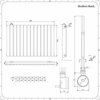 Hudson Reed Delta – Radiateur Design Électrique Horizontal – Simple Rang – 63.5 x 98 x 4.6cm 800 Watts