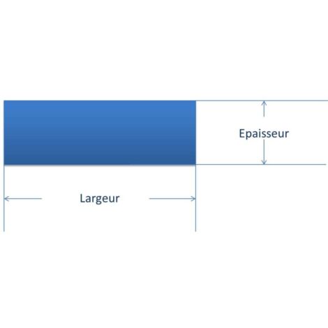 Fer plat acier 40mm Epaisseur en mm - 5 mm, Longueur en metre - 2 metres, Sections en mm - 40 mm