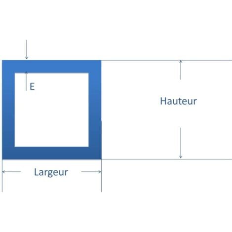 Tube carre acier 50 x 50mm Epaisseur en mm - 3 mm, Longueur en metre - 1 metre, Sections en mm - 50 x 50 mm