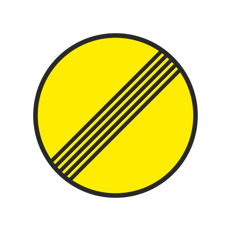 Señal Vial Metálica Fin de Prohibiciones Diámetro 500 mm