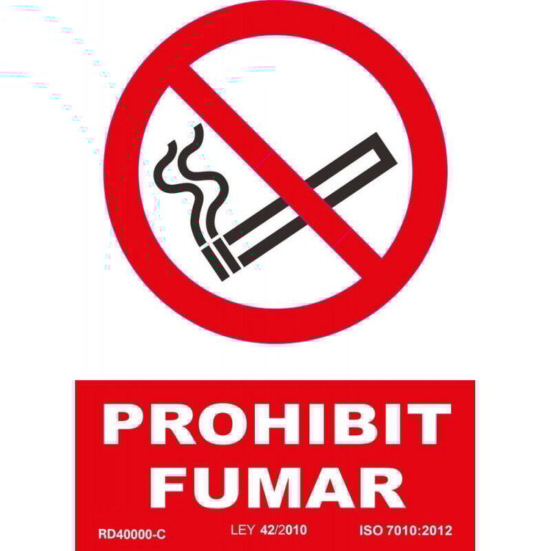 Señal en catalán Prohibit Fumar en tintas UV PVC 210 x 300mm SEKURECO