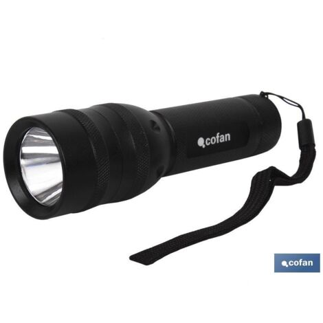 COFAN linterna alum. high power led 120lm ø3,7 x15cm , Linterna Aluminio Led 3W, 120 lúmenes, con medidas de 3.7 x 15cm, 3 funciones, distancia 100 metros, grado IPX3,