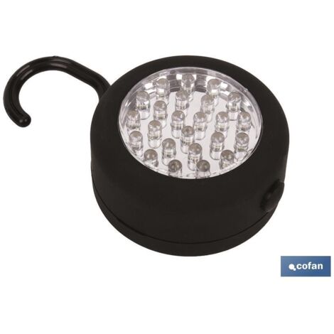 COFAN lámpara 24 led redonda iman/gancho , Lámpara de 24 led con forma Redonda con posibilidad de Imán y Gancho al mismo tiempo.