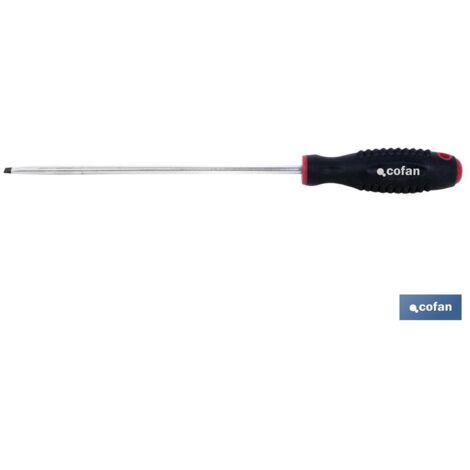 COFAN destorn. cr-molibdeno elect. sl-6x200 , Destornillador plano de mecánico electricista DIN 5265 modelo Confort plus y huella desde 3 mm hasta 6 mm con longitud máxima de hasta