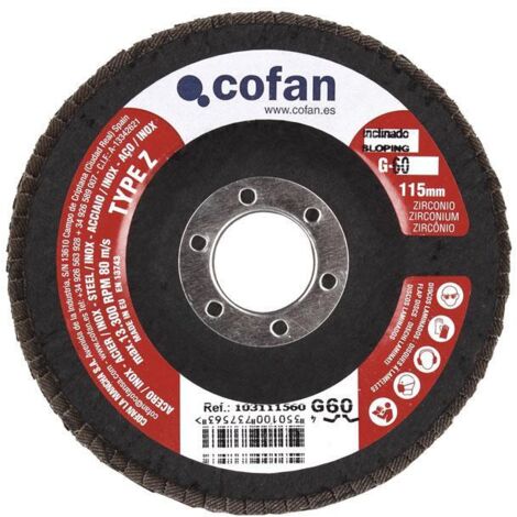 disco laminado estandar inclinado 115 mm. g-80 zirconio   caja 5 unid.