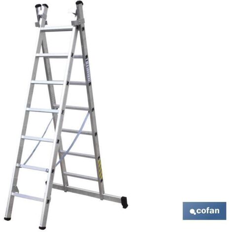 ESCALERA ALUMINIO DOBLE 7 PELDAÑOS 2,00 + 2,00 M