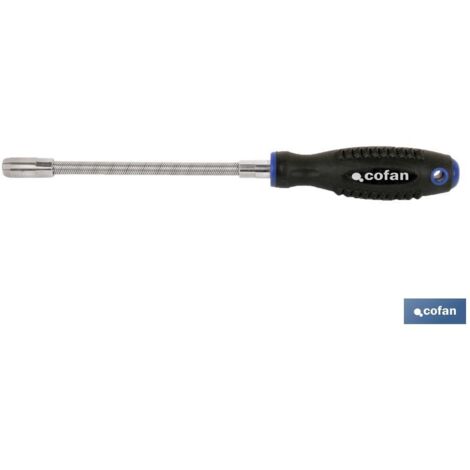 COFAN destorn. flexible hembra  6mm. (1/4) , Destornillador con hexágono interior o hembra en SW-6, 7 y 8 con varilla flexible, modelo Confort plus, 24 centímetros de longitud tota