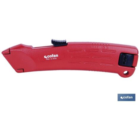 COFAN cutter retractil zamak automático , Cúter de acero inoxidable de alta calidad que proporciona una mayor resistencia y durabilidad. El diseño incluye un enganche trasero con e