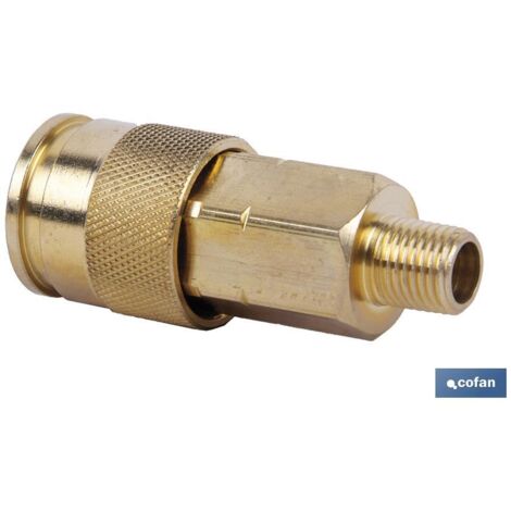 COFAN enchufe rapido macho 3/8 gran caudal , Enchufe rápido gran caudal con rosca macho de 1/4, 3/8 y 1/2. Para todas las instalaciones que necesitan más caudal de aire comprimido.