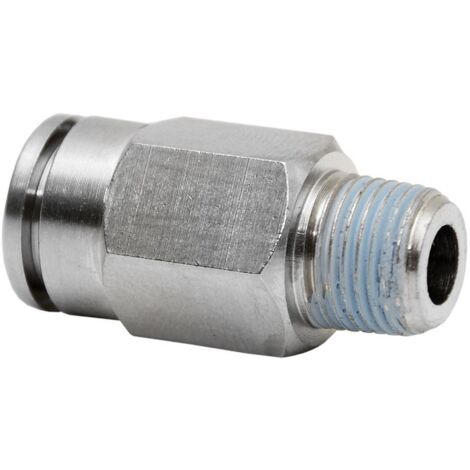 COFAN conexion recta tubo 12mm. macho 3/8   caja 5 unid. , Racores rectos roscados metálicos recuperables de conexión instantánea para tubos desde 4mm hasta 8mm de exterior. Adecua