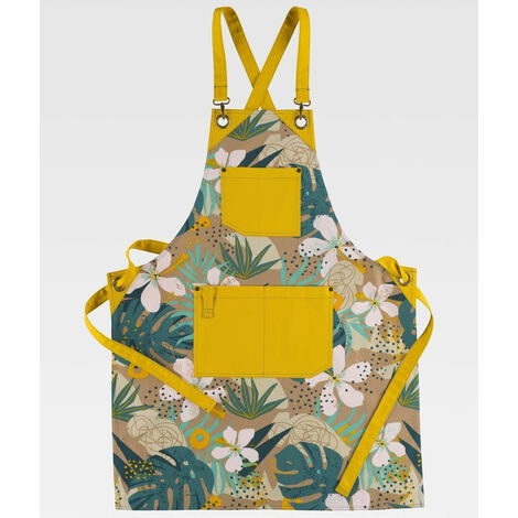 Delantal canvas estampado con peto para servicios M756 WORKTEAM Mostaza (1/2)