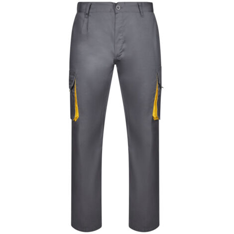 PANTALÓN BICOLOR GRIS/AMARILLO 40