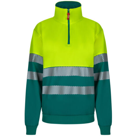 Sudadera bicolor de alta visibilidad con cremallera con cintas reflectantes RS 305703 VELILLA