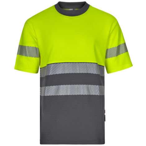 Camiseta algodón bicolor manga corta Reflatex RS con cinta reflectante Serie 305509 VELILLA L Gris / Amarillo flúor
